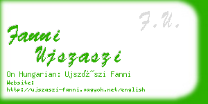 fanni ujszaszi business card